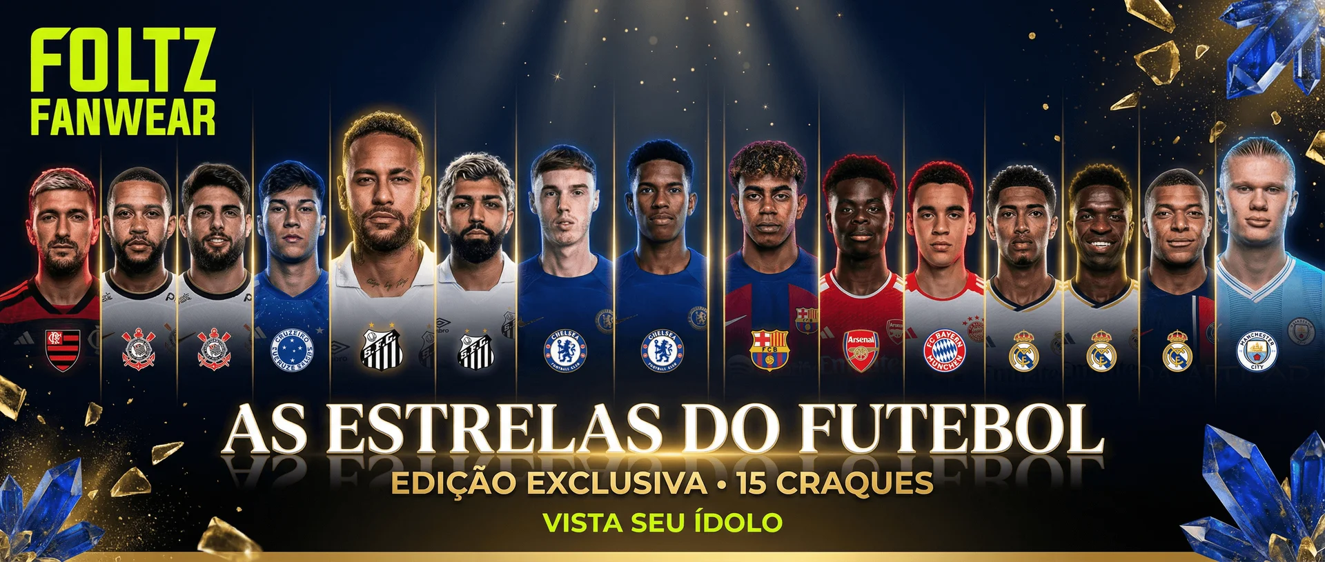 As Estrelas do Futebol - Edição Exclusiva - 15 Craques - Vista seu Ídolo